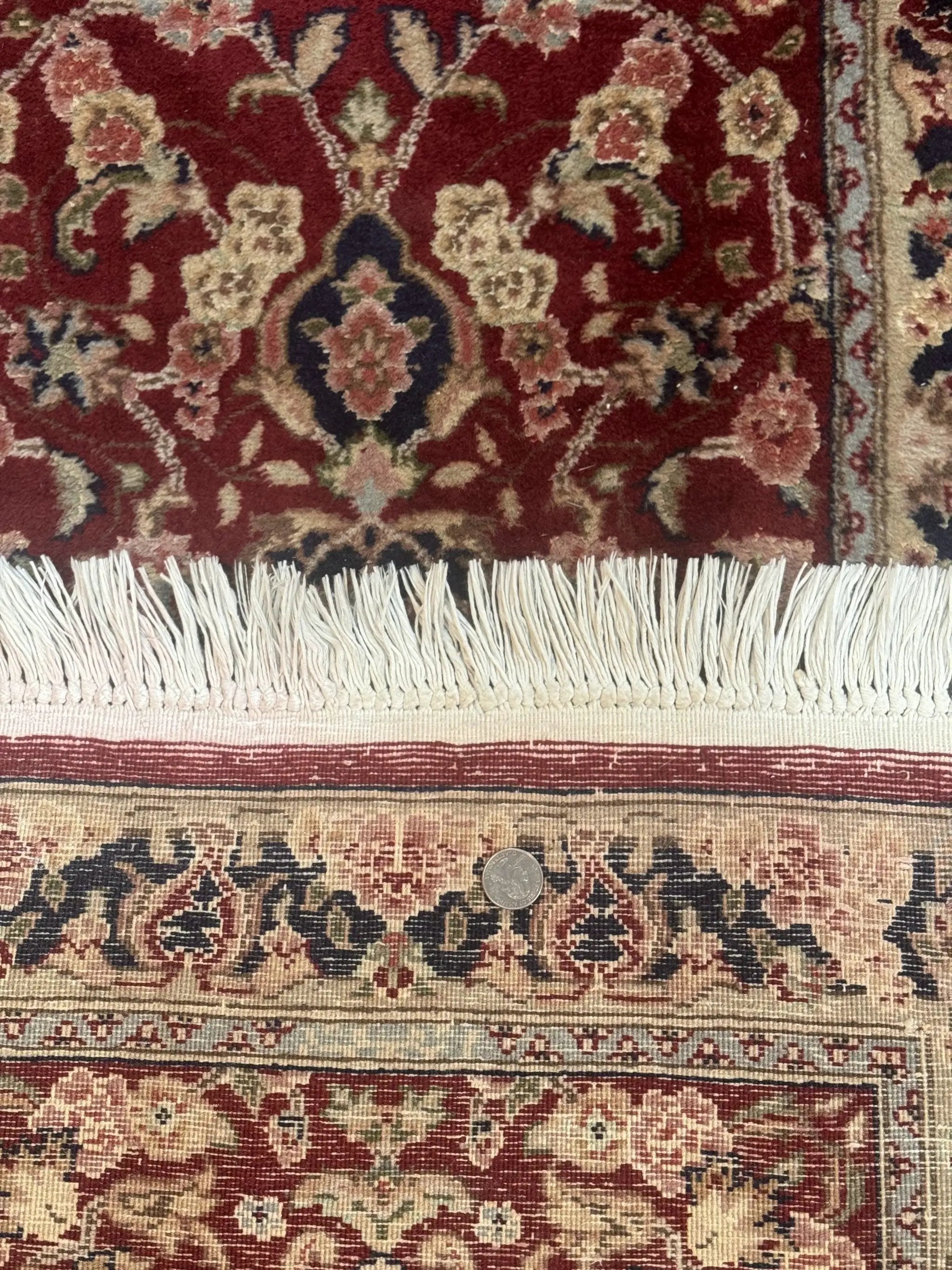Short Runner Rug 2x6, Fine 200 KPSI, Red Floral Medallion, Wool and Silk Highlights, Persian Runner Rug, Traditional, Sino Persian by Jewel Rugs
