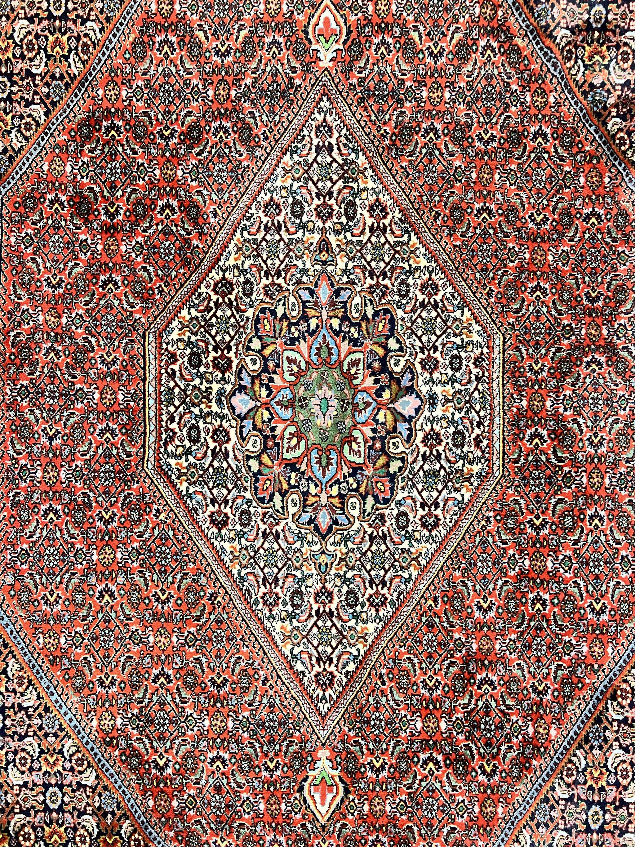 Persian Bidjar Rug 5x10, Wool Hand Knotted Vintage Carpet, Highly Detailed, Mahi Herati Pattern, 5 x 10 Oriental Rug by Jewel Rugs