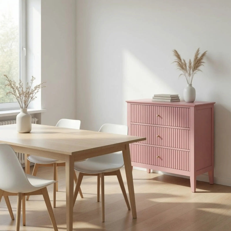 Fluted 3 Drawer Nightstand With Soft Close Slides by HouseOfZazla