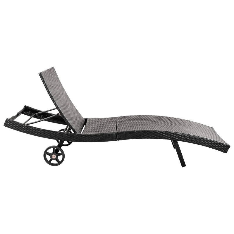 K&K 80'' Patio Wicker Chaise Lounge Chairs Set of 2 by HouseOfZazla
