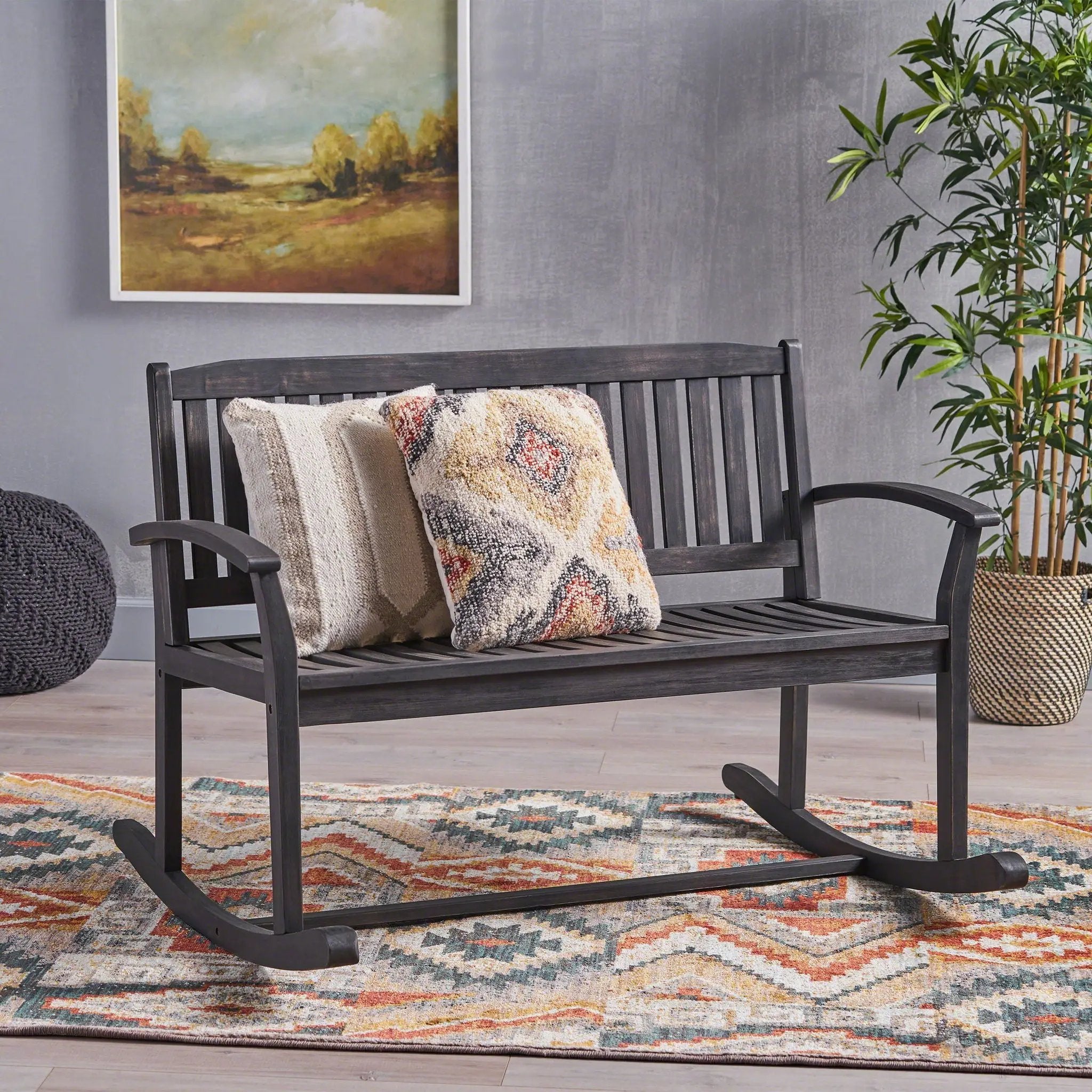 Baxter Rocking Loveseat - Dark Gray by HouseOfZazla