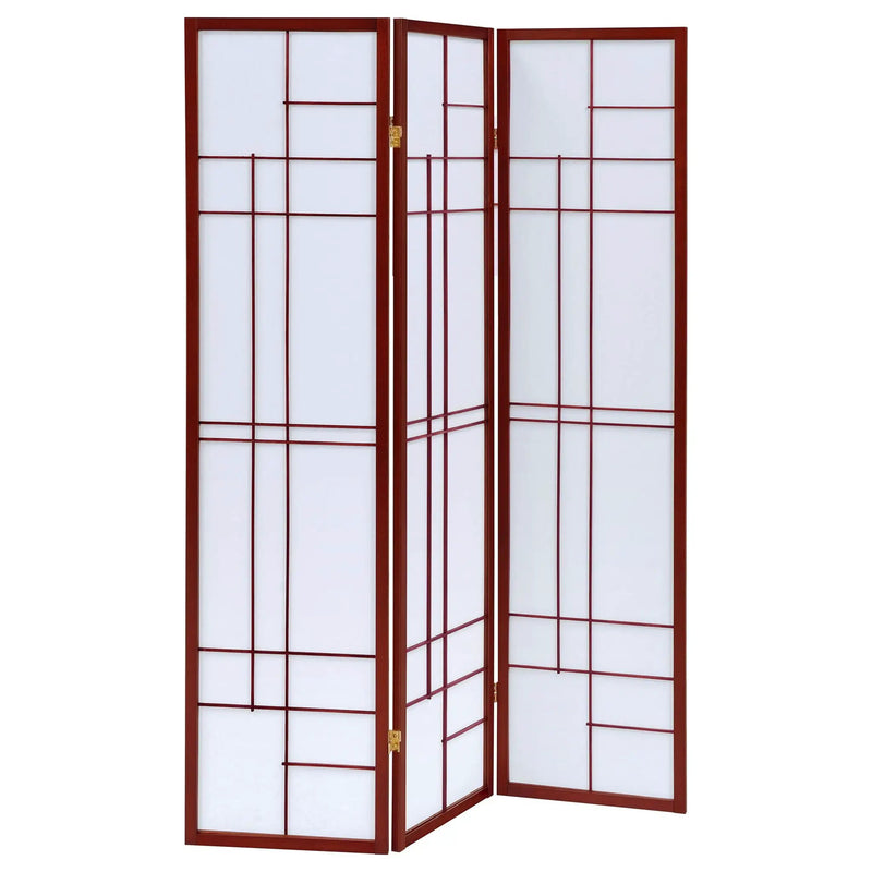 Colby - 3-Panel Folding Floor Screen - Brown / White