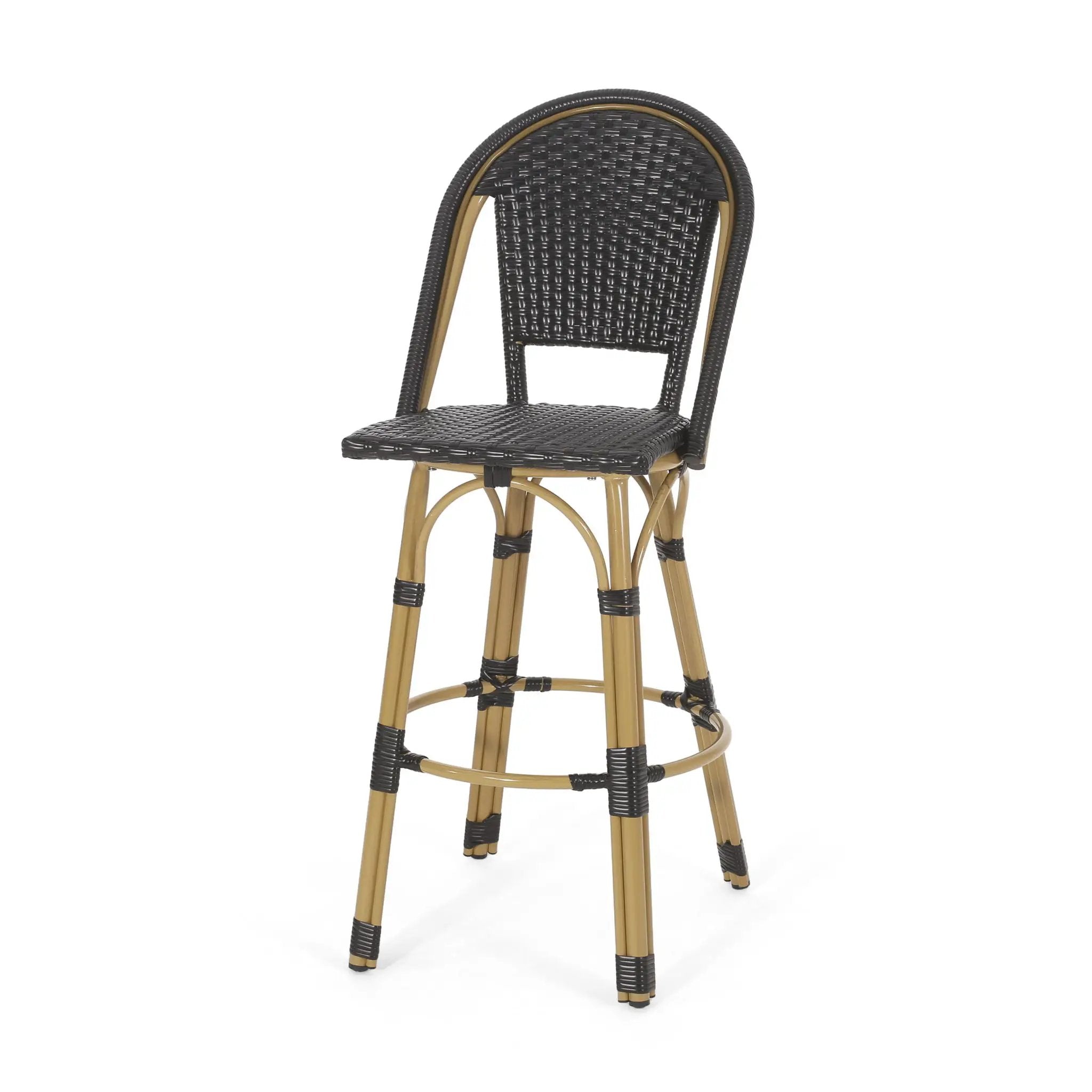 Outdoor Rattan And Aluminum French Barstools (Set of 2) by HouseOfZazla