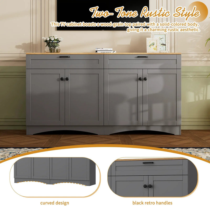 On-Trend Farmhouse TV Stand with 2 Drawers for TVs Up to 70" by HouseOfZazla