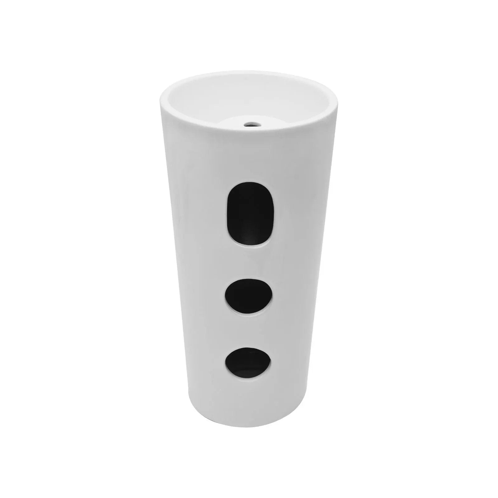 15" Pedestal Sink With Space Saving Design, Smooth Non Porous Surface For Powder Rooms - White by HouseOfZazla
