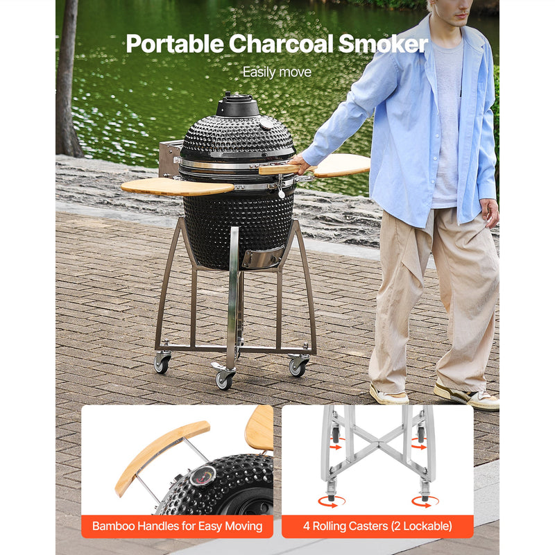 Charcoal Smoker and Grill, 18" Kamado by HouseOfZazla
