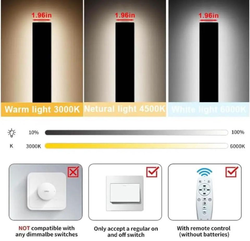 Levxhotty 59 inch Modern Outdoor Wall Lights,3000K-6000K Dimmable Outdoor Wall Sconce,Long Wall Light with Remote Control,Exterior Linear Wall Lightin by Selzalot