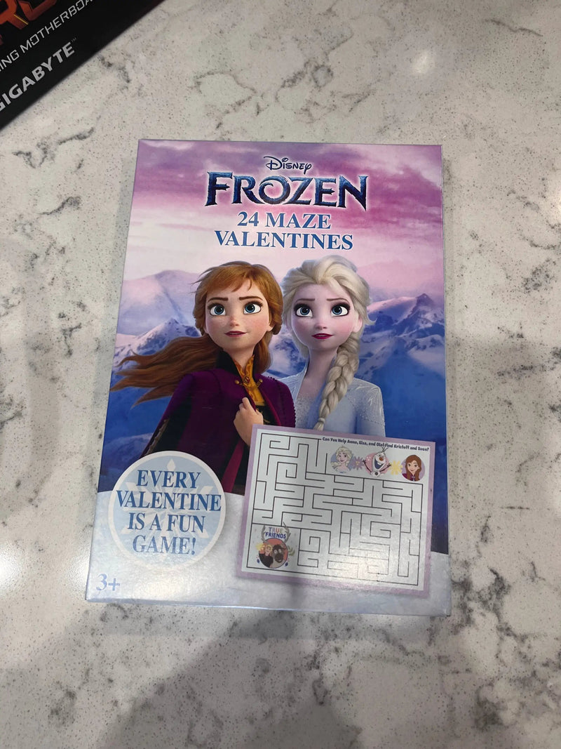 Brand New Cards (Box of 24) Maze Valentines Disney Frozen by Selzalot