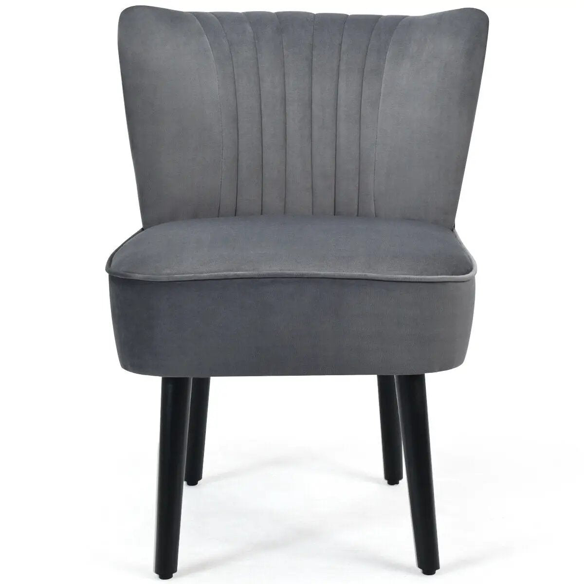 Set of 2 Upholstered Modern Leisure Club Chairs with Solid Wood Legs, photo 13 of 24