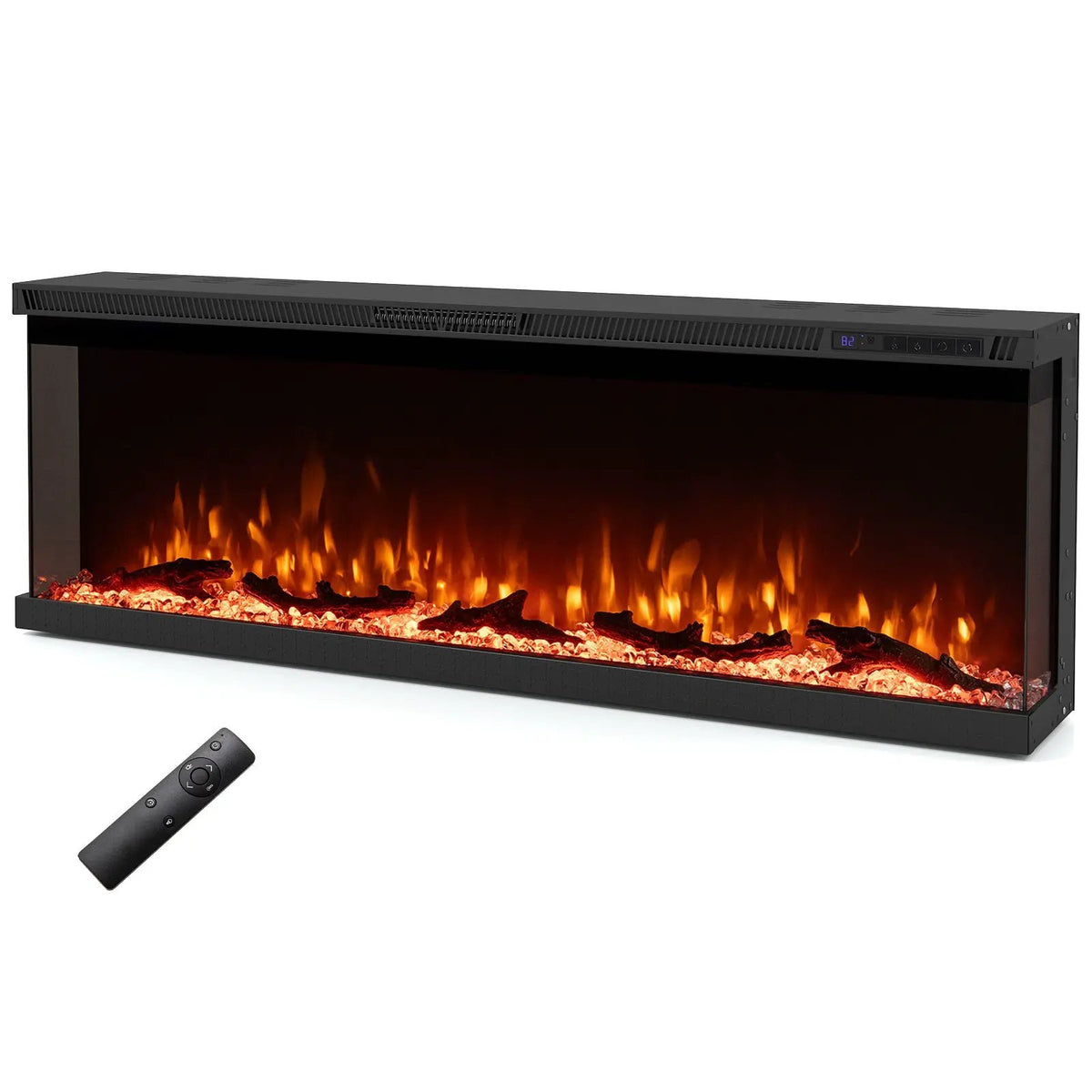 36/40/50/60 Inch Wide 3-Sided Electric Fireplace Insert with Remote Control and 12 Flame Colors, photo 11 of 32
