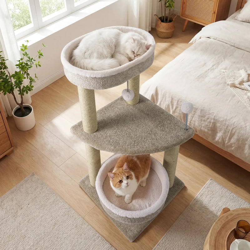36" Cat Tree with Plush Perches & Scratching Posts by DirectDeals