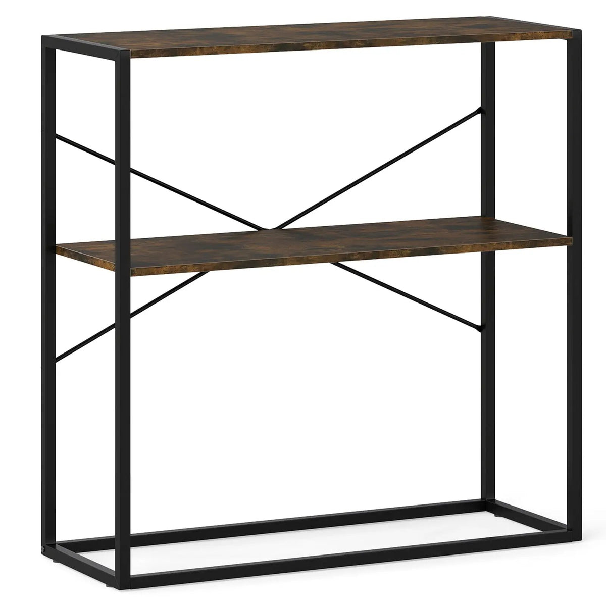 36" Console Table 2-Tier Entryway Table with Wooden Open Shelves and Metal Frame, photo 7 of 16
