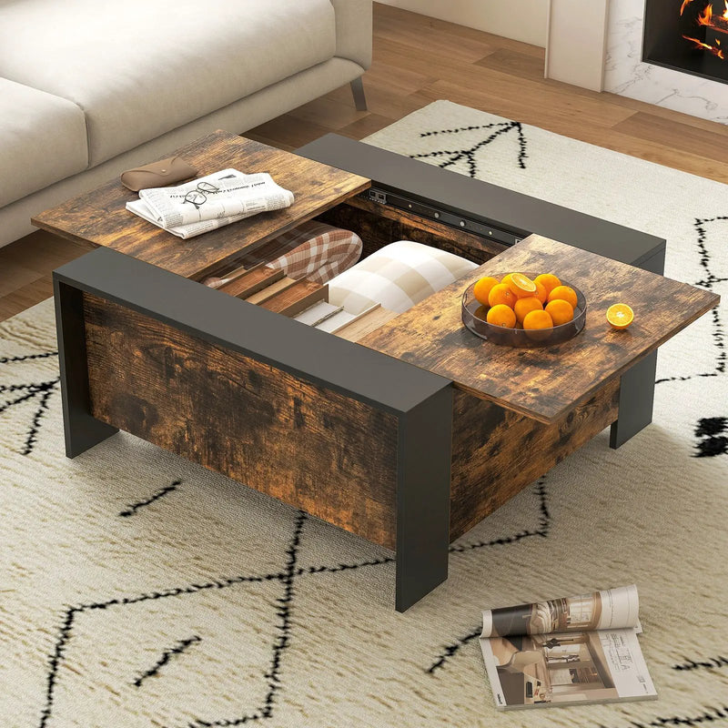 36.5 Inch Coffee Table with Sliding Top and Hidden Compartment by DirectDeals