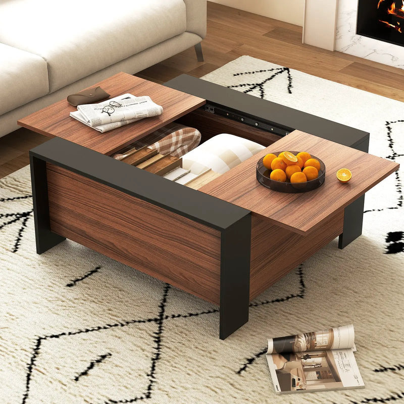 36.5 Inch Coffee Table with Sliding Top and Hidden Compartment by DirectDeals