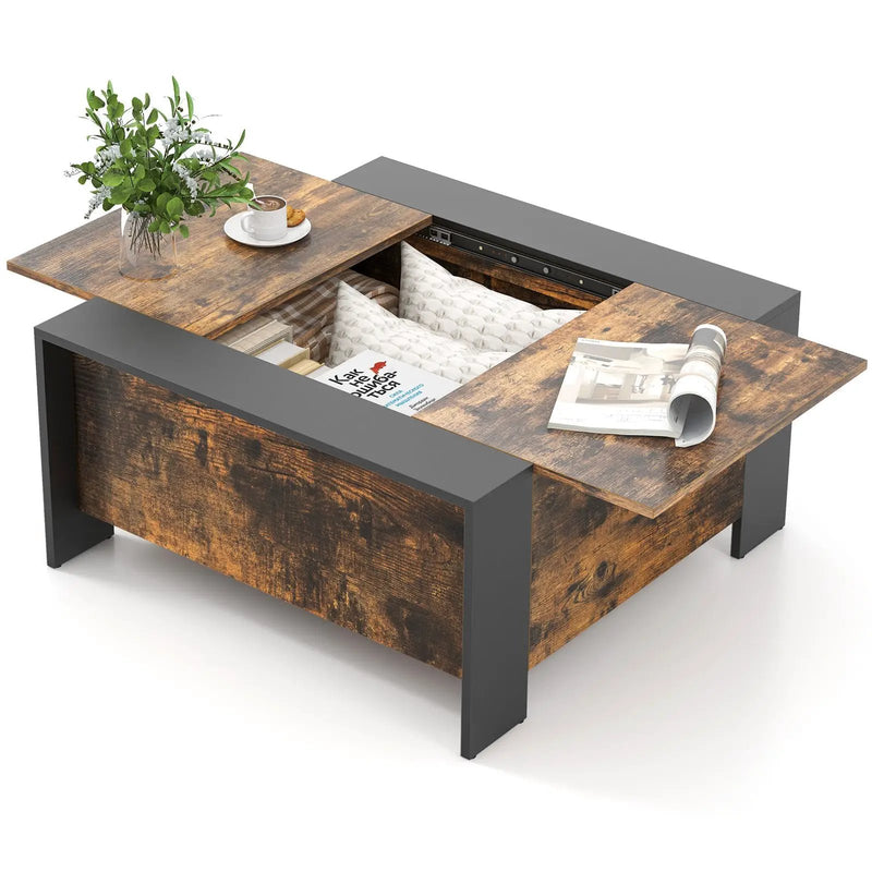 36.5 Inch Coffee Table with Sliding Top and Hidden Compartment by DirectDeals