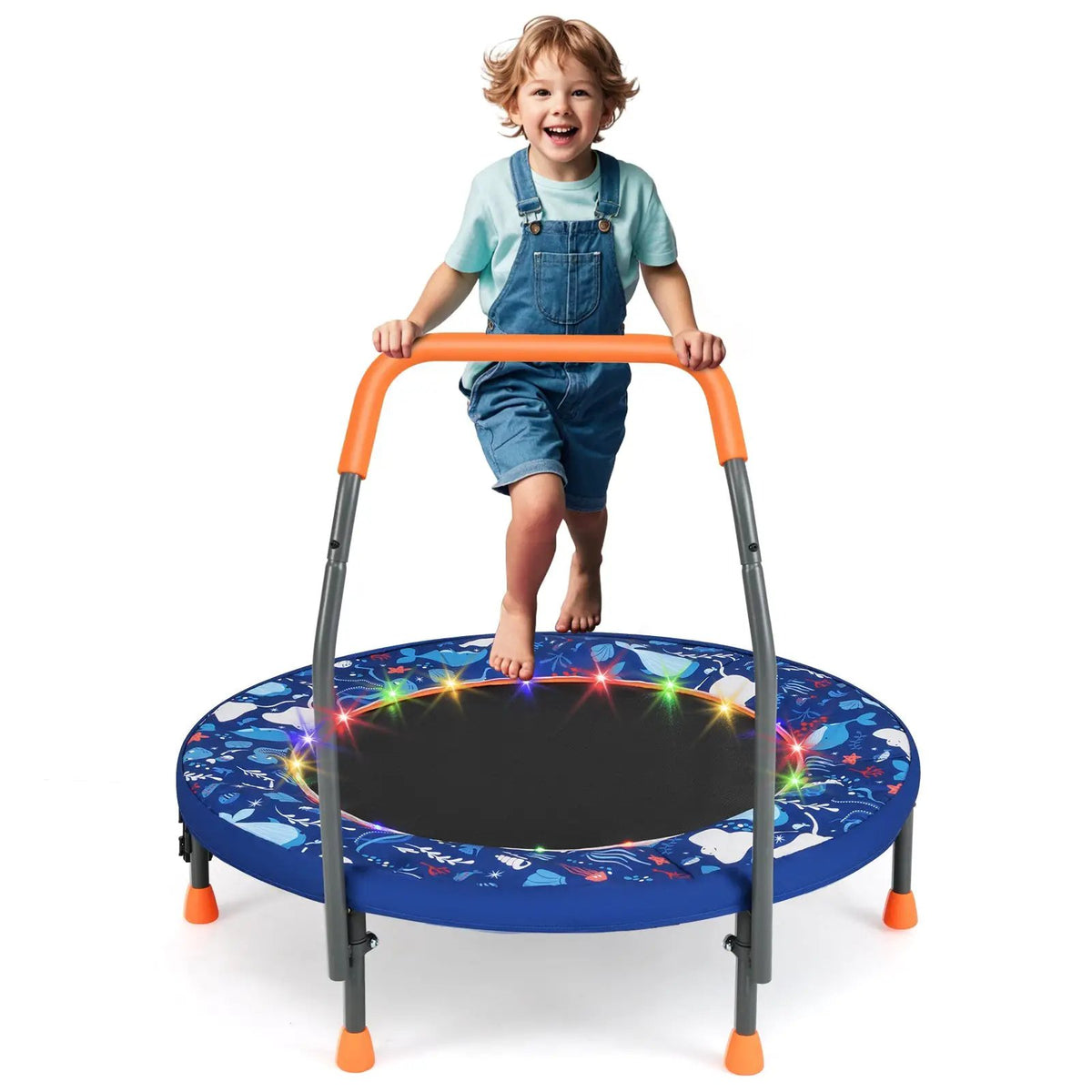 Mini Trampoline Folding Small Rebounder for Kids with Lights, photo 10 of 11