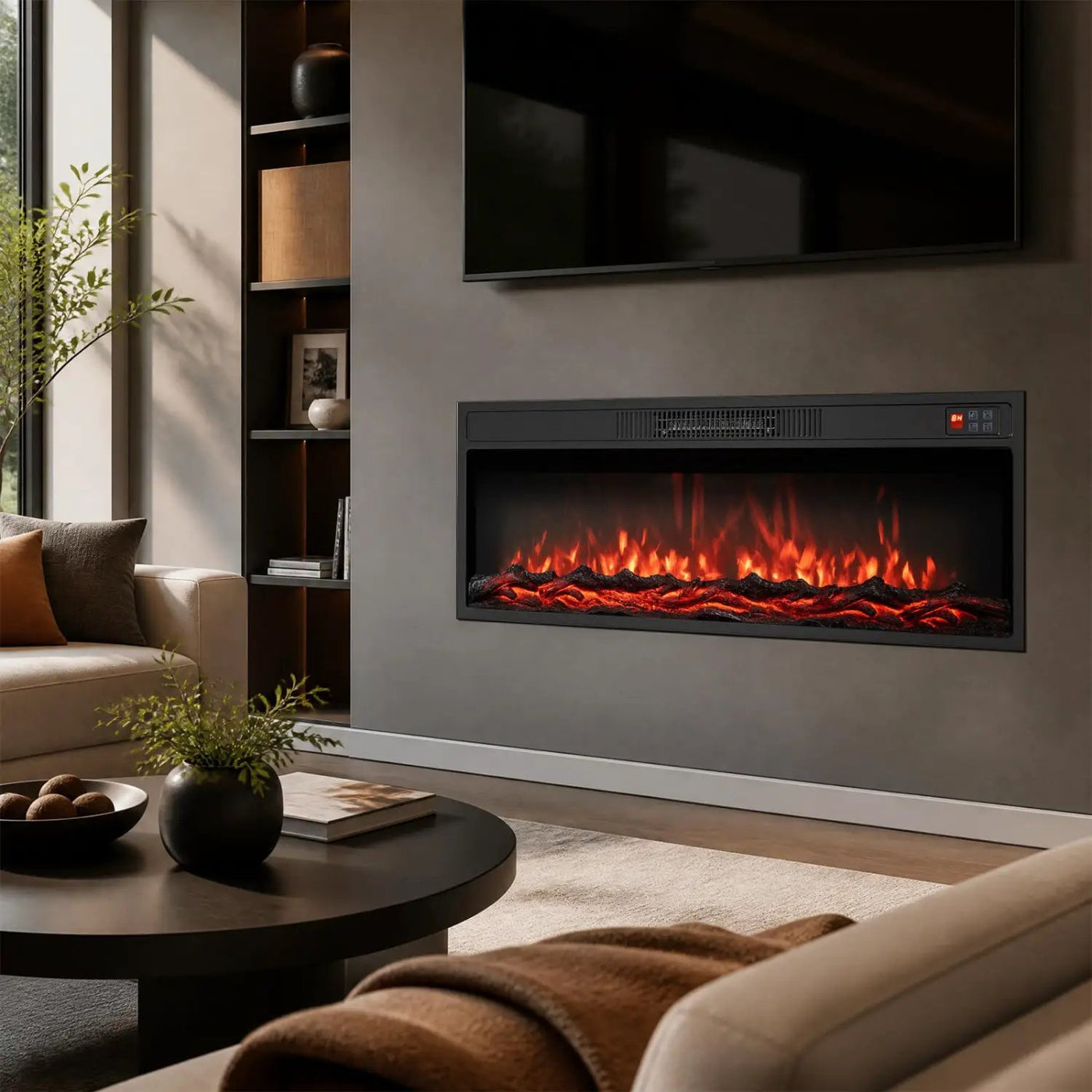 Recessed Electric Fireplace Heater with Remote Control by DirectDeals