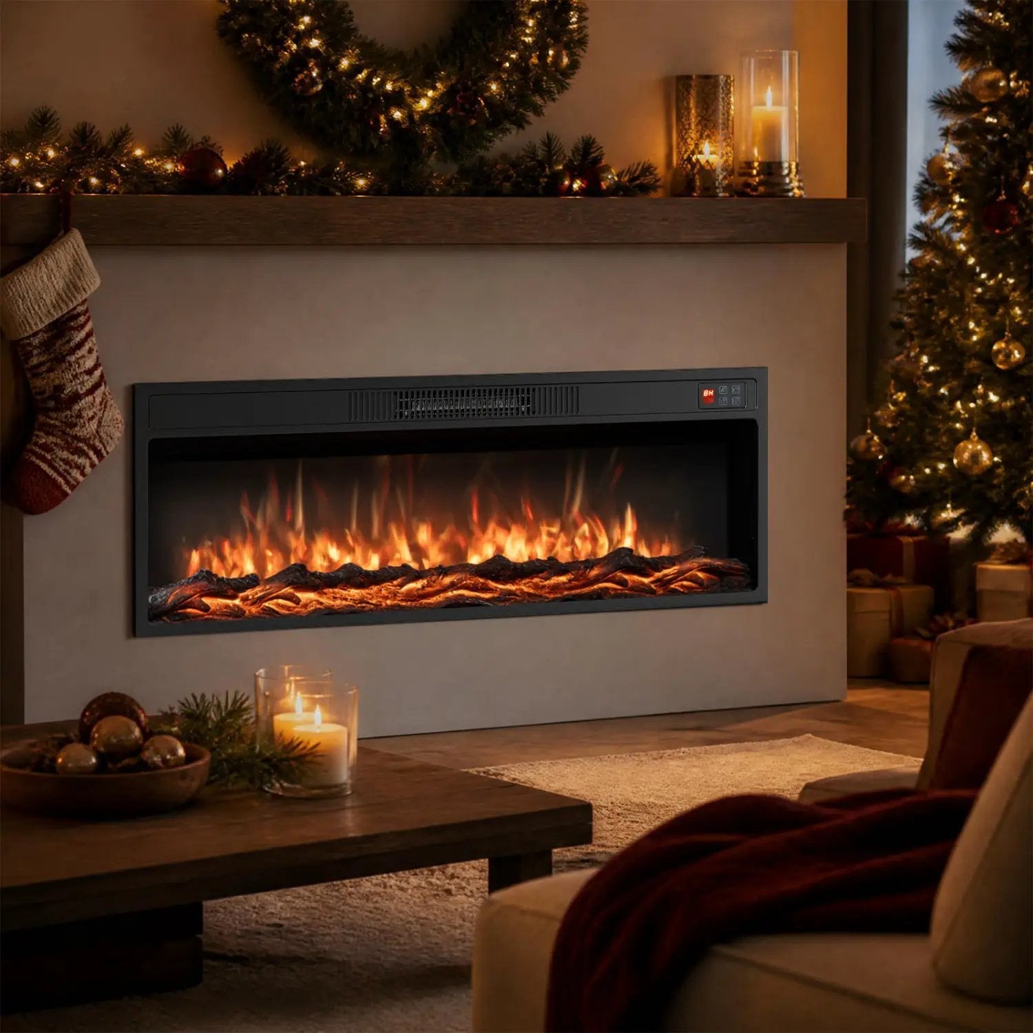 Recessed Electric Fireplace Heater with Remote Control by DirectDeals