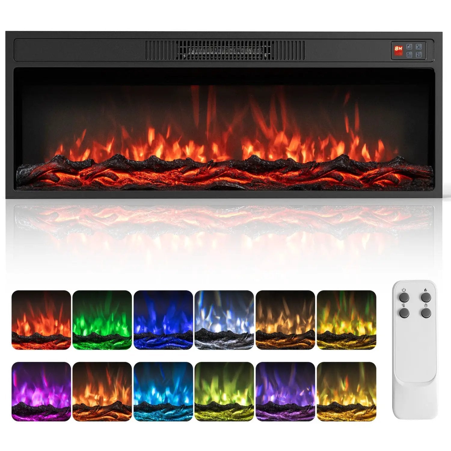 Recessed Electric Fireplace Heater with Remote Control by DirectDeals
