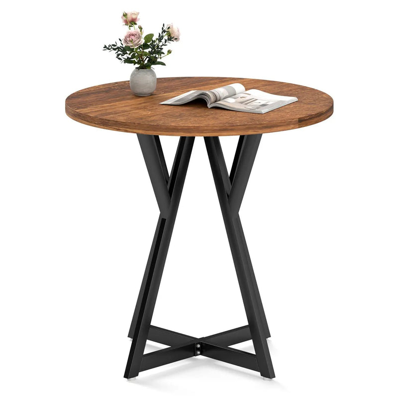 Round Dining Table 36 Inch with Metal Pedestal Base by DirectDeals