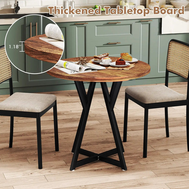 Round Dining Table 36 Inch with Metal Pedestal Base by DirectDeals