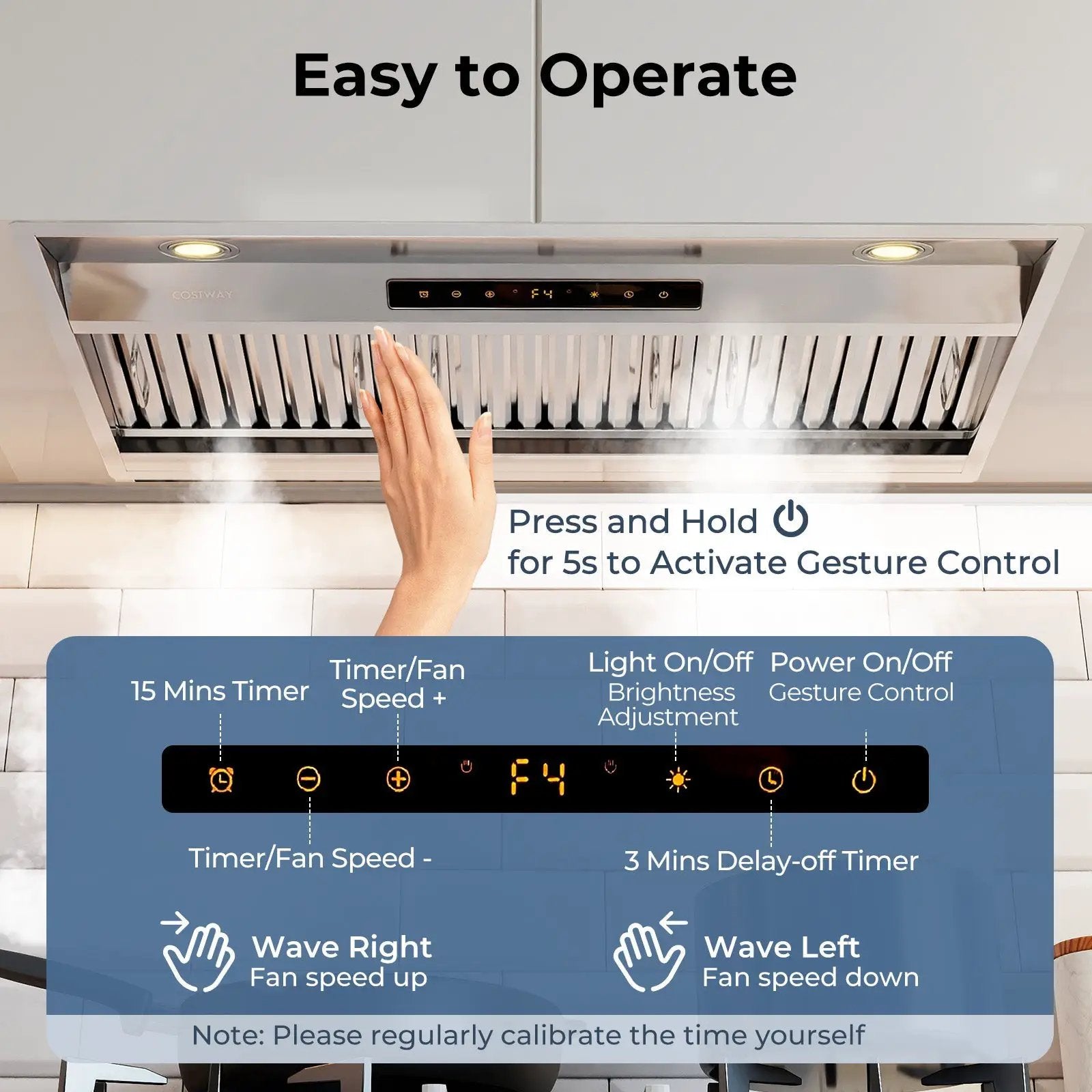 36 Inch Under Cabinet Range Hood with 4 Fan Speeds and Baffles Filters-Silver by DirectDeals