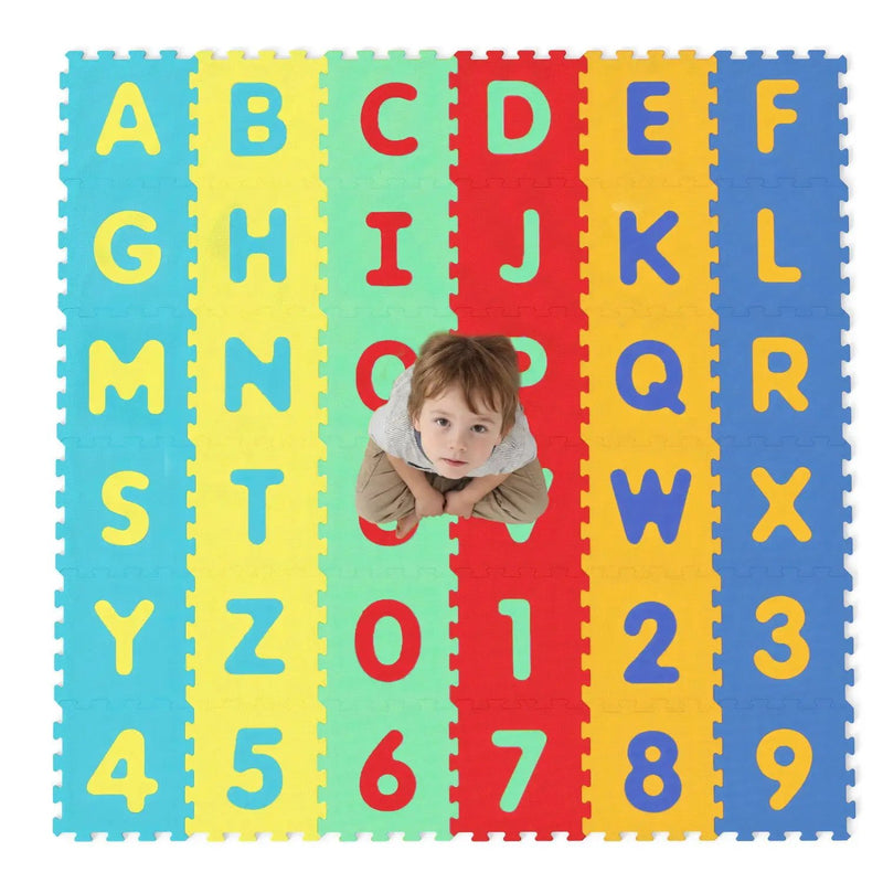 36-Piece Interlocking Baby Puzzle Floor Tiles with Educational Alphabet by DirectDeals