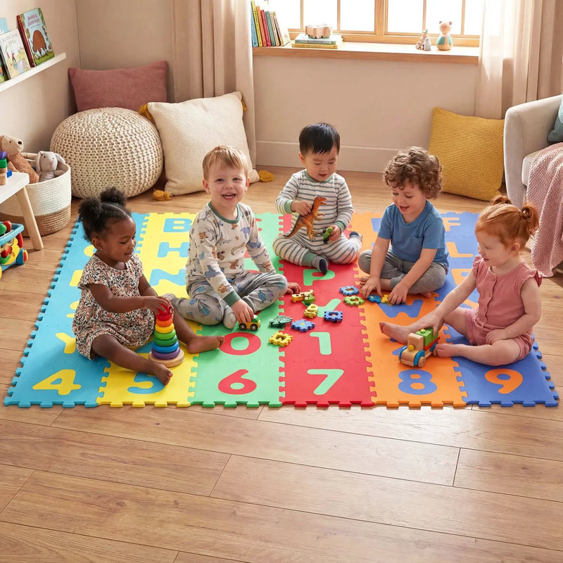 36-Piece Interlocking Baby Puzzle Floor Tiles with Educational Alphabet by DirectDeals
