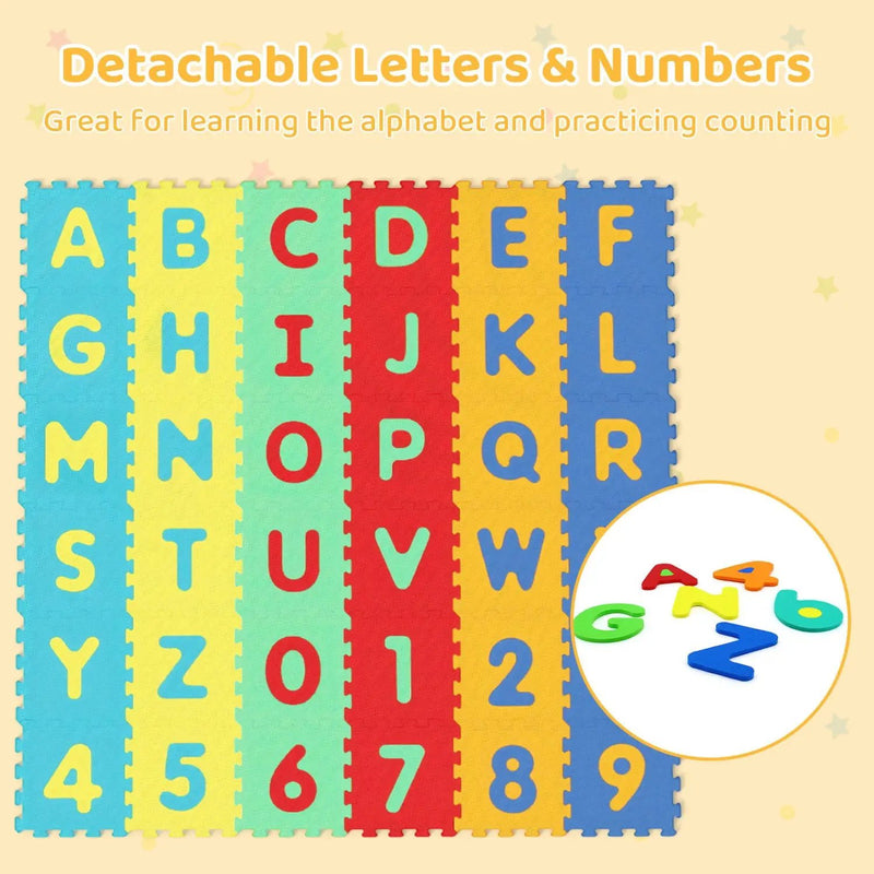 36-Piece Interlocking Baby Puzzle Floor Tiles with Educational Alphabet by DirectDeals