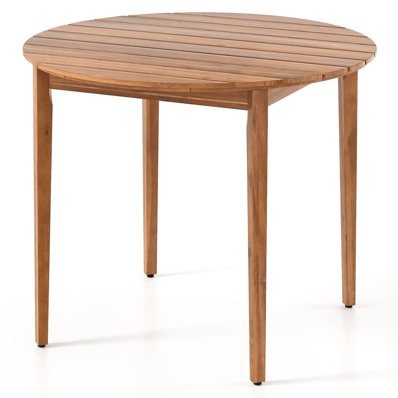 36 inch Acacia Wood Round Outdoor Dining Table for 4 People by DirectDeals