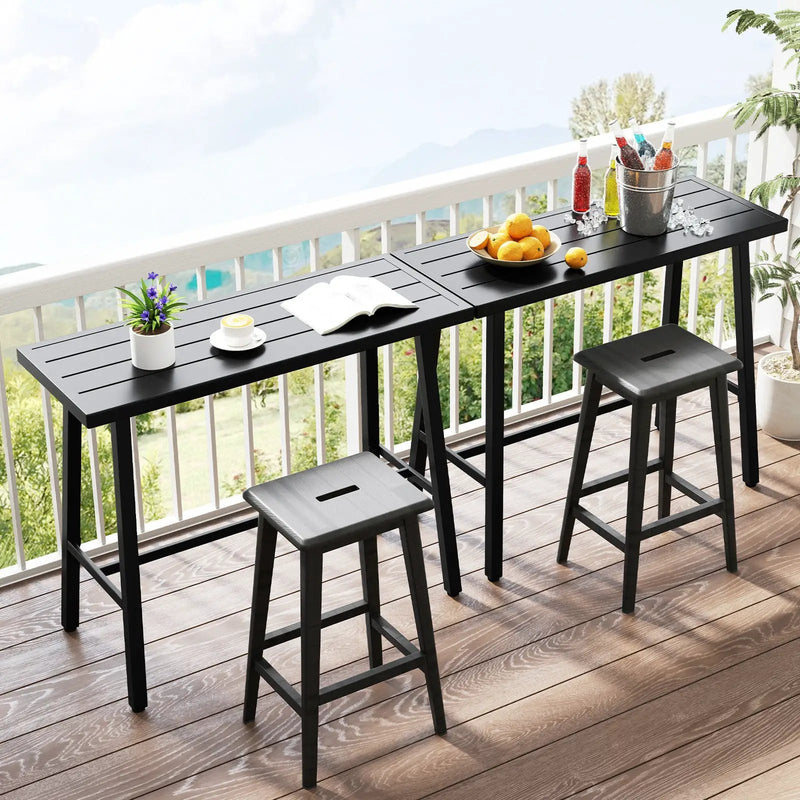 36 Inches Patio Counter Height Bar Table with Adjustable Foot Pads by DirectDeals