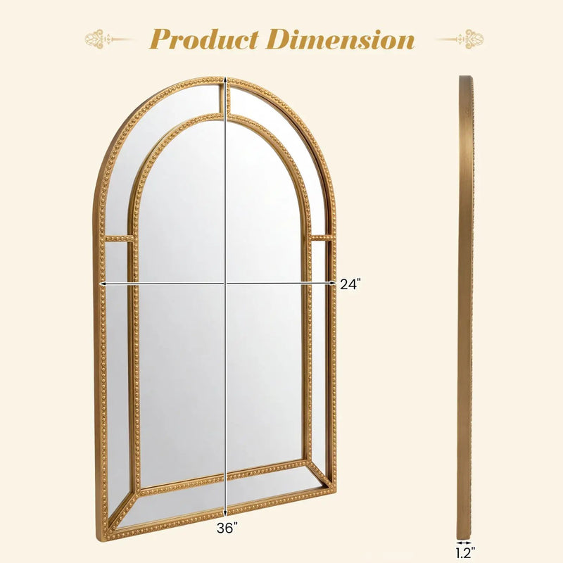 36 x 24 Inch Decorative Mirror with Beaded Frame for Living Room by DirectDeals