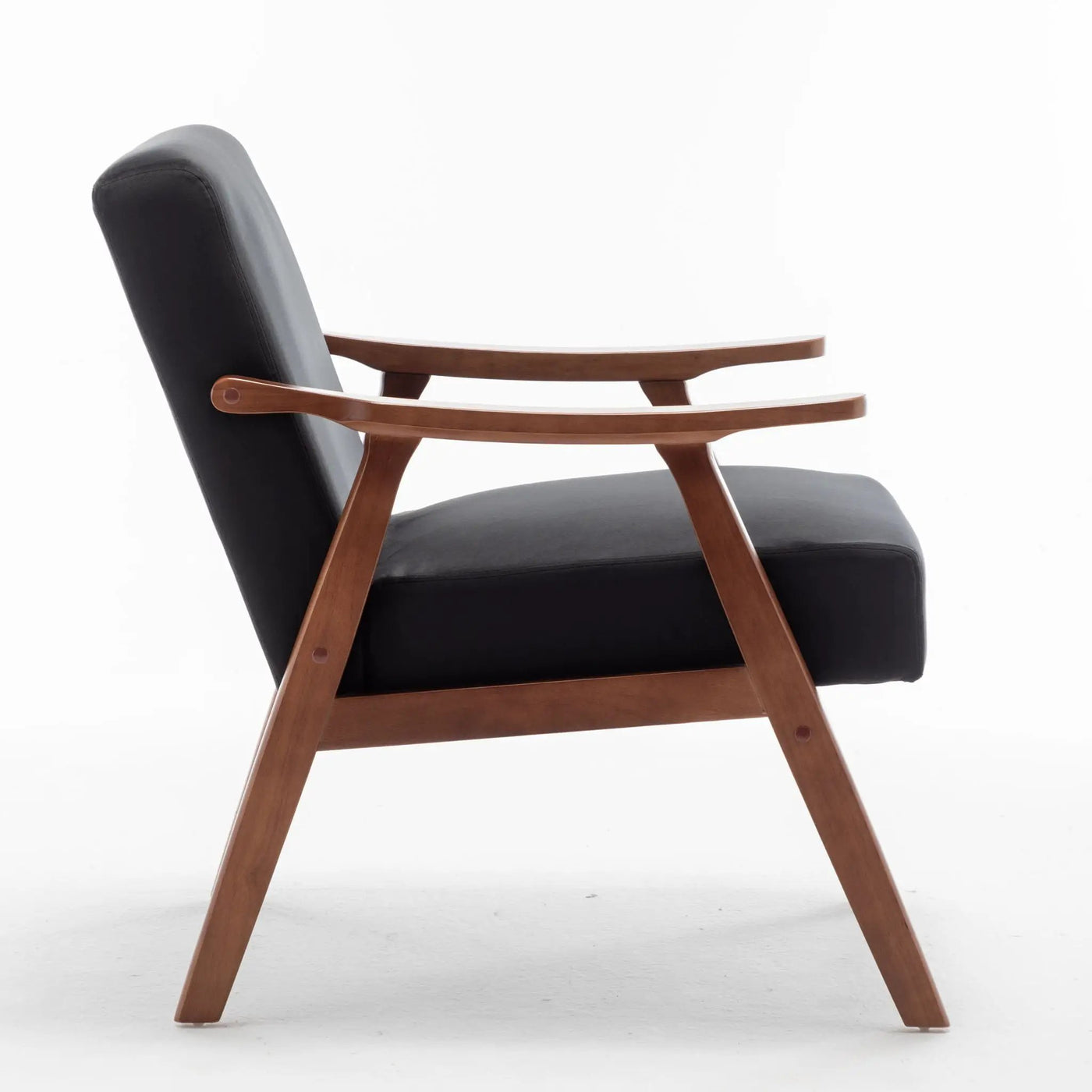 Mid Century Modern Accent Chair With Solid Wood Frame And Extra Thick Backrest by HouseOfZazla