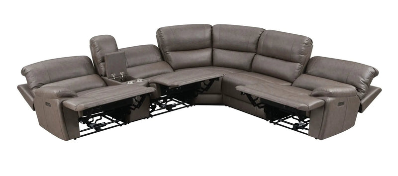 Kantu - Synthetic Leather Motion Sectional Sofa - Brown by Unique Piece Furniture
