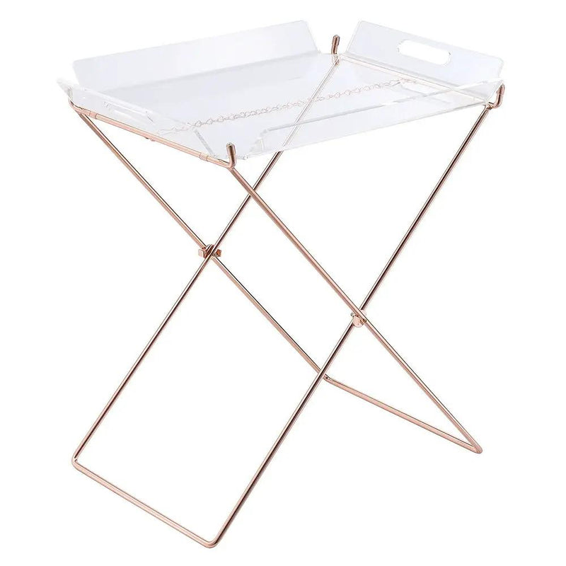 Cercie - Tray Table - Clear Acrylic & Copper by Unique Piece Furniture