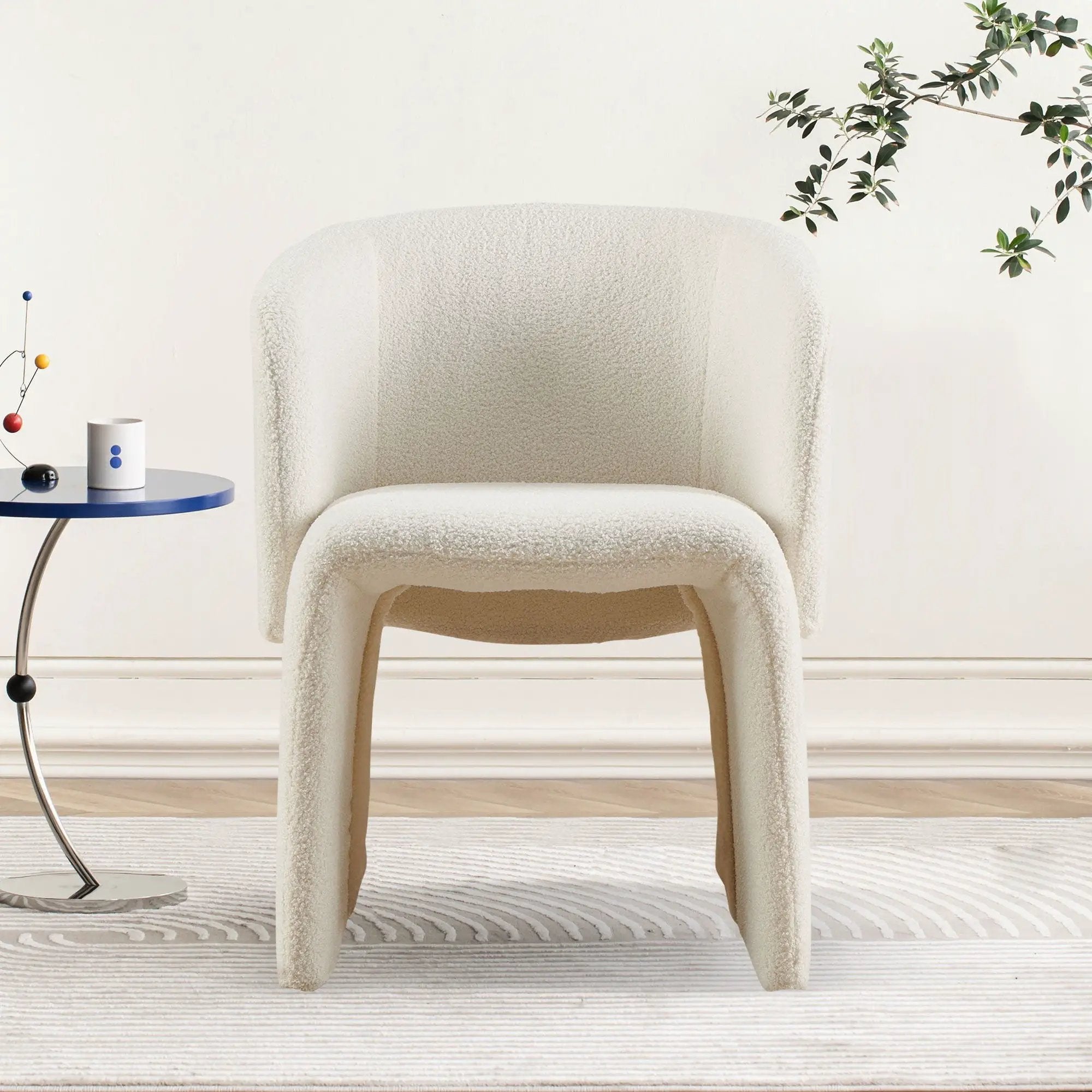 Modern Accent Chair Brown Single Sofa Chair, Upholstered Side Chair Teddy Comfy Chair For Dining Room / Bedroom / Living Room / Reception by HouseOfZazla