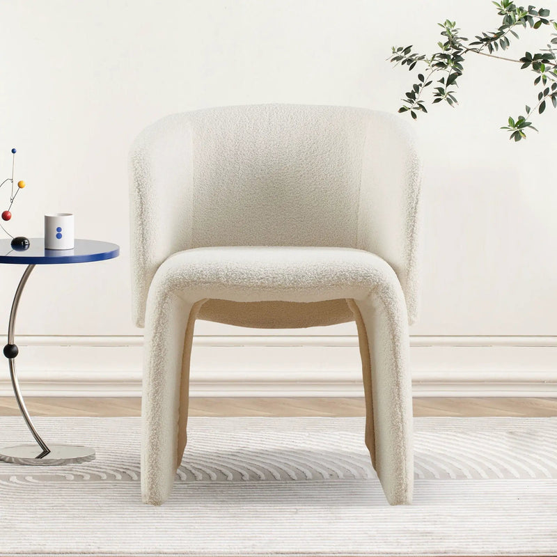 Modern Accent Chair Brown Single Sofa Chair, Upholstered Side Chair Teddy Comfy Chair For Dining Room / Bedroom / Living Room / Reception by HouseOfZazla