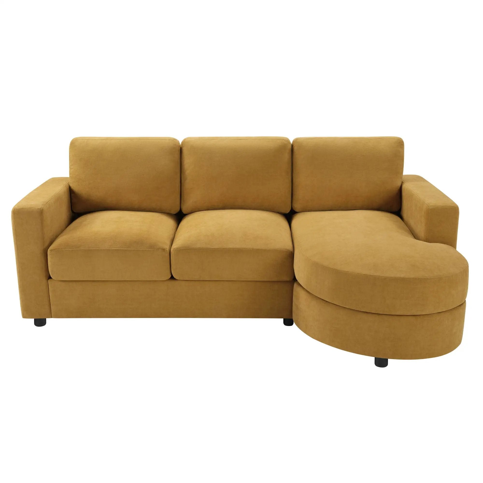 Modern L-Shaped Sectional Sofa With Curved Chaise, USB Ports, And Side Storage Pockets by Unique Piece Furniture