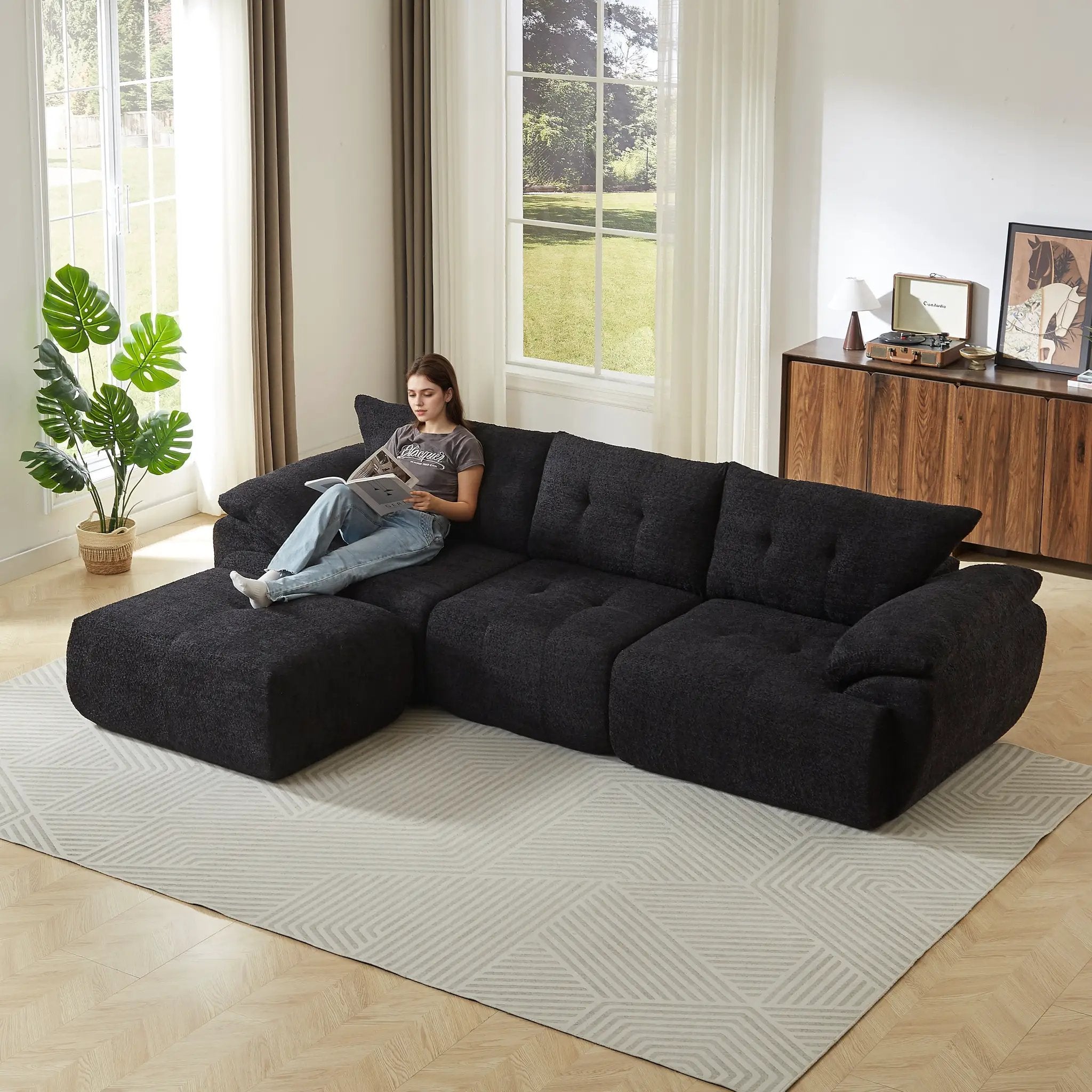 115'' Large Modern 3-Seater Sofa by HouseOfZazla