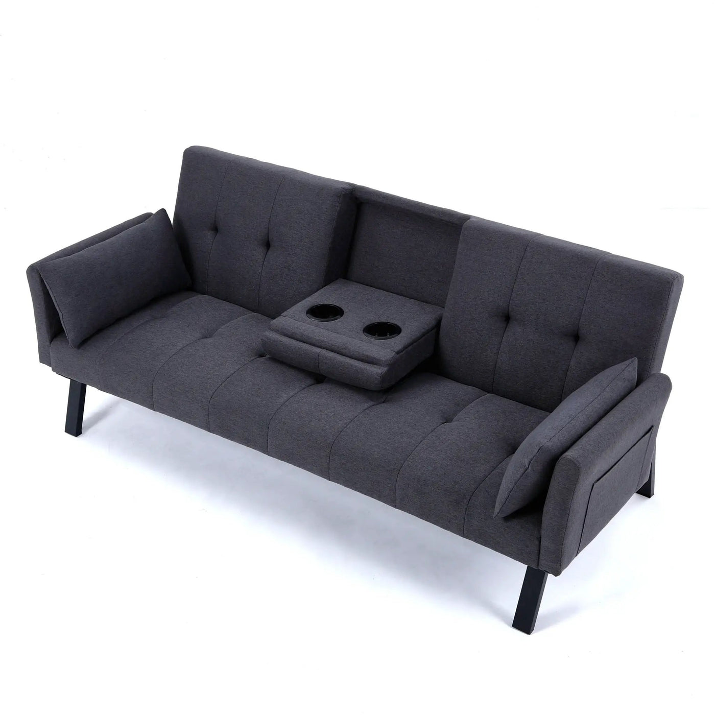 Sofa Bed With Foldable Design And Cup Holder by HouseOfZazla