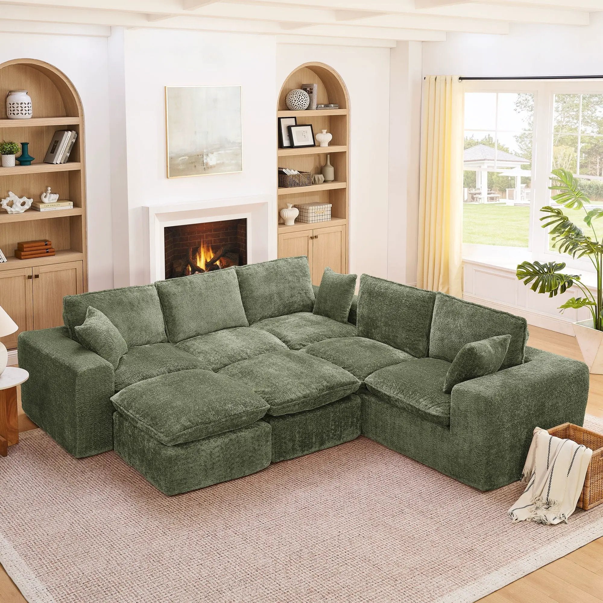 Sectional Sofa With Moveable Ottoman by Unique Piece Furniture