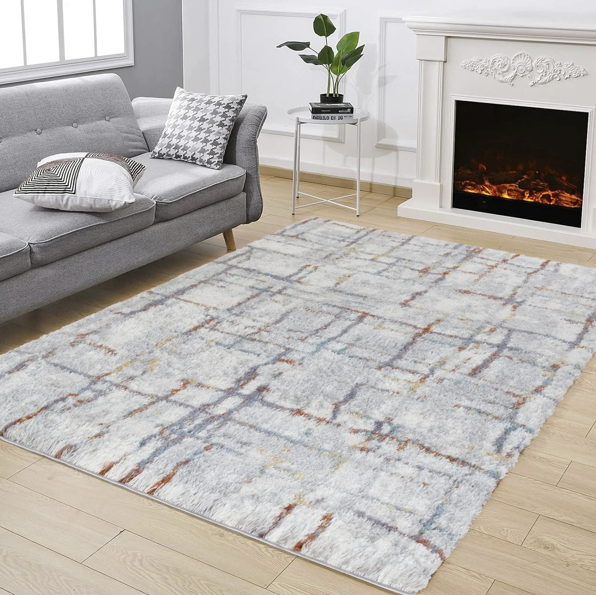 Loft Shag - 7'10" X 9'10" Shaggy Area Rug - Multi by HouseOfZazla