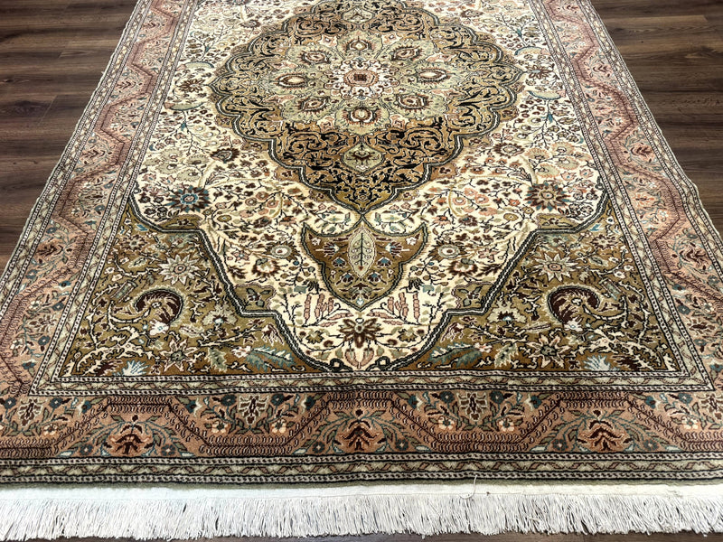 Turkish Sivas Rug 6x9, Floral Medallion, Vintage Handmade Wool Carpet by Jewel Rugs