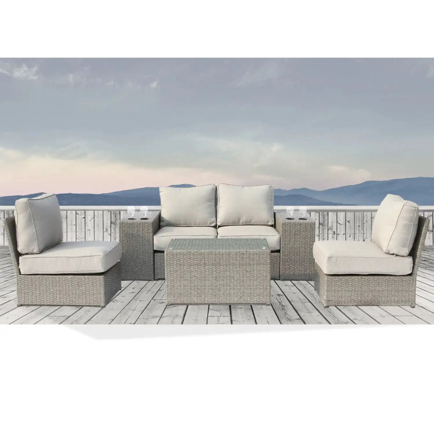 Stylish Modular Wicker Patio Seating Group by Unique Piece Furniture