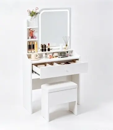 White Vanity Set with Smart LED Mirror by HouseOfZazla