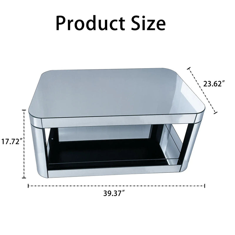 Baked Curved Mirror Coffee Table for Living Room by HouseOfZazla