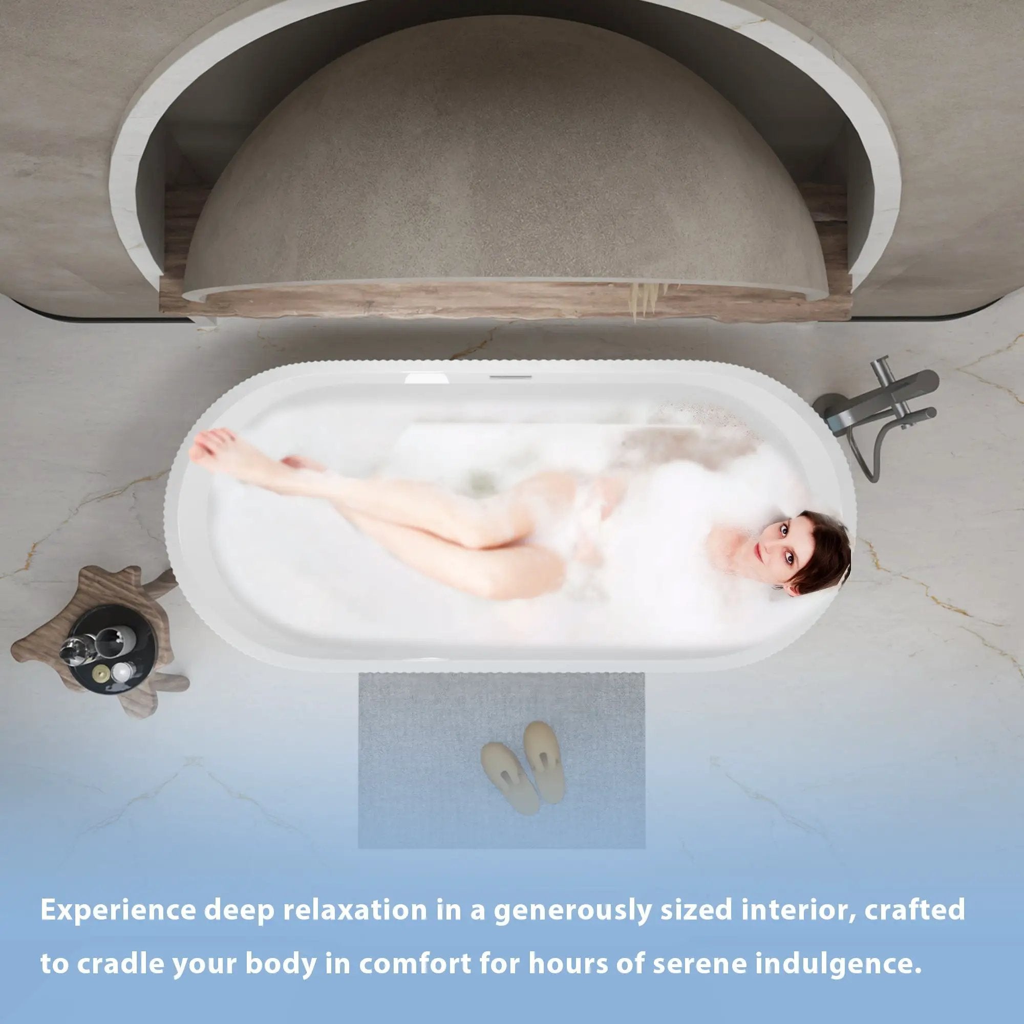 59" Linear Acrylic Freestanding Soaker Bathtub by HouseOfZazla