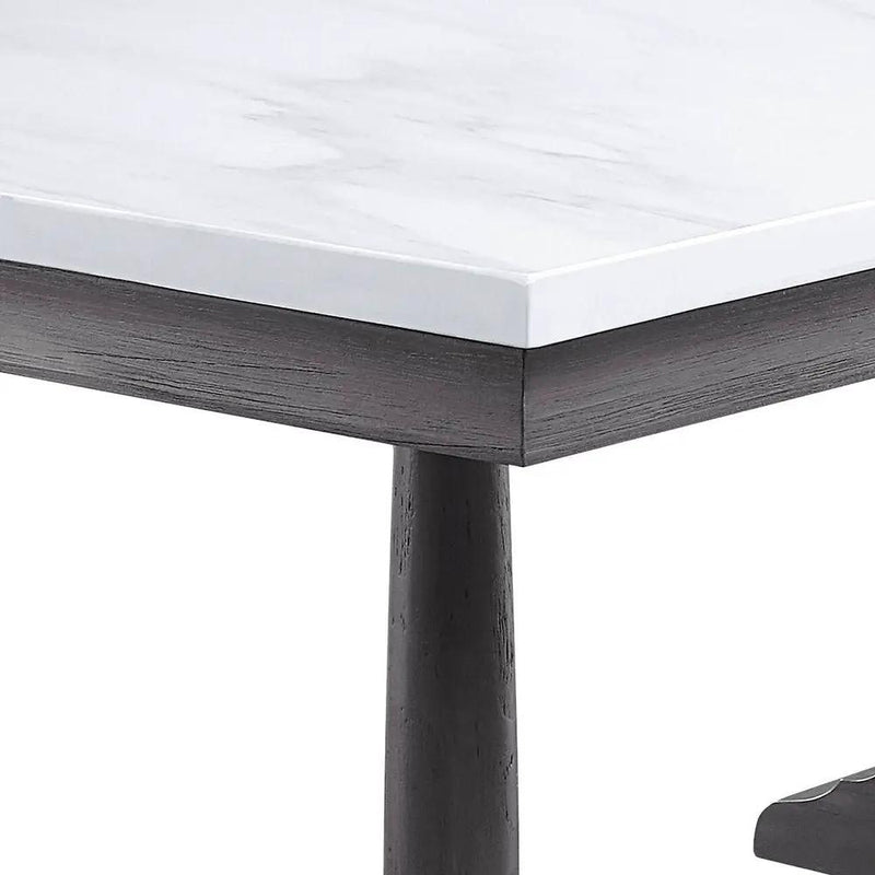 Yabeina - Dining Table - Marble Top Top & Gray Oak by Unique Piece Furniture
