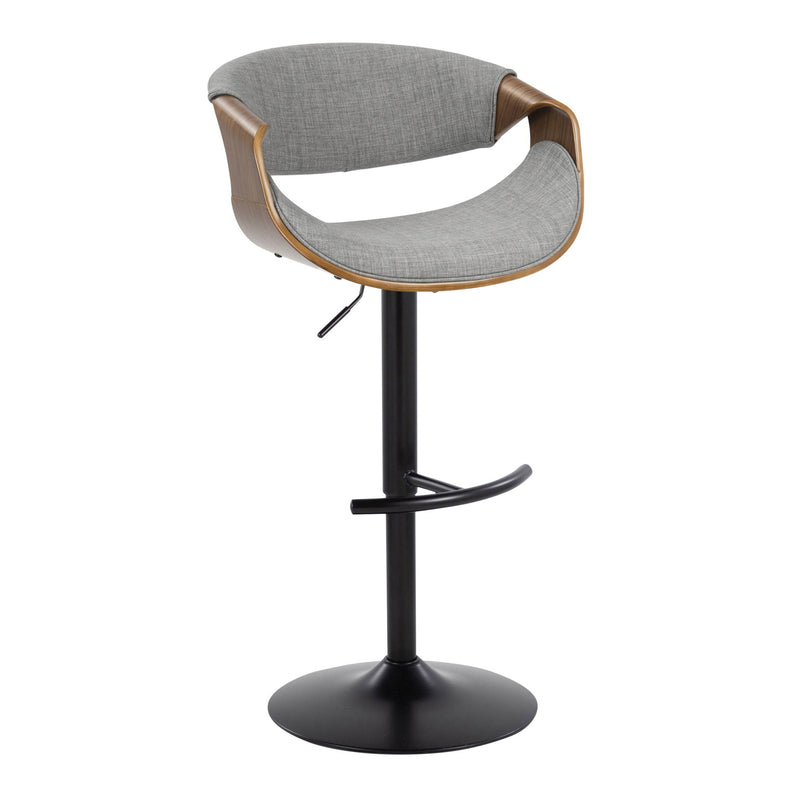 Curvo - Mid Century Modern Adjustable Barstool With Swivel & Rounded T Footrest (Set of 2) by Unique Piece Furniture
