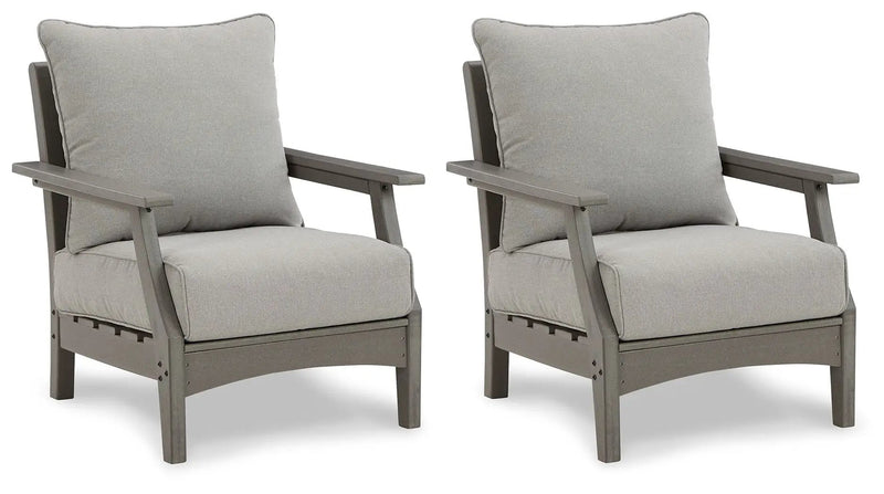 Visola - Lounge Chair w/Cushion (Set of 2) - Gray by Unique Piece Furniture